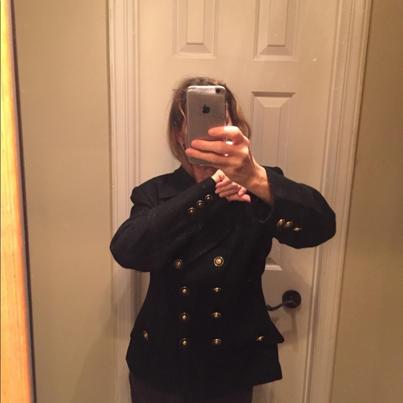 Metallic thread jacket and skirt in wool - Picture 6 of 12